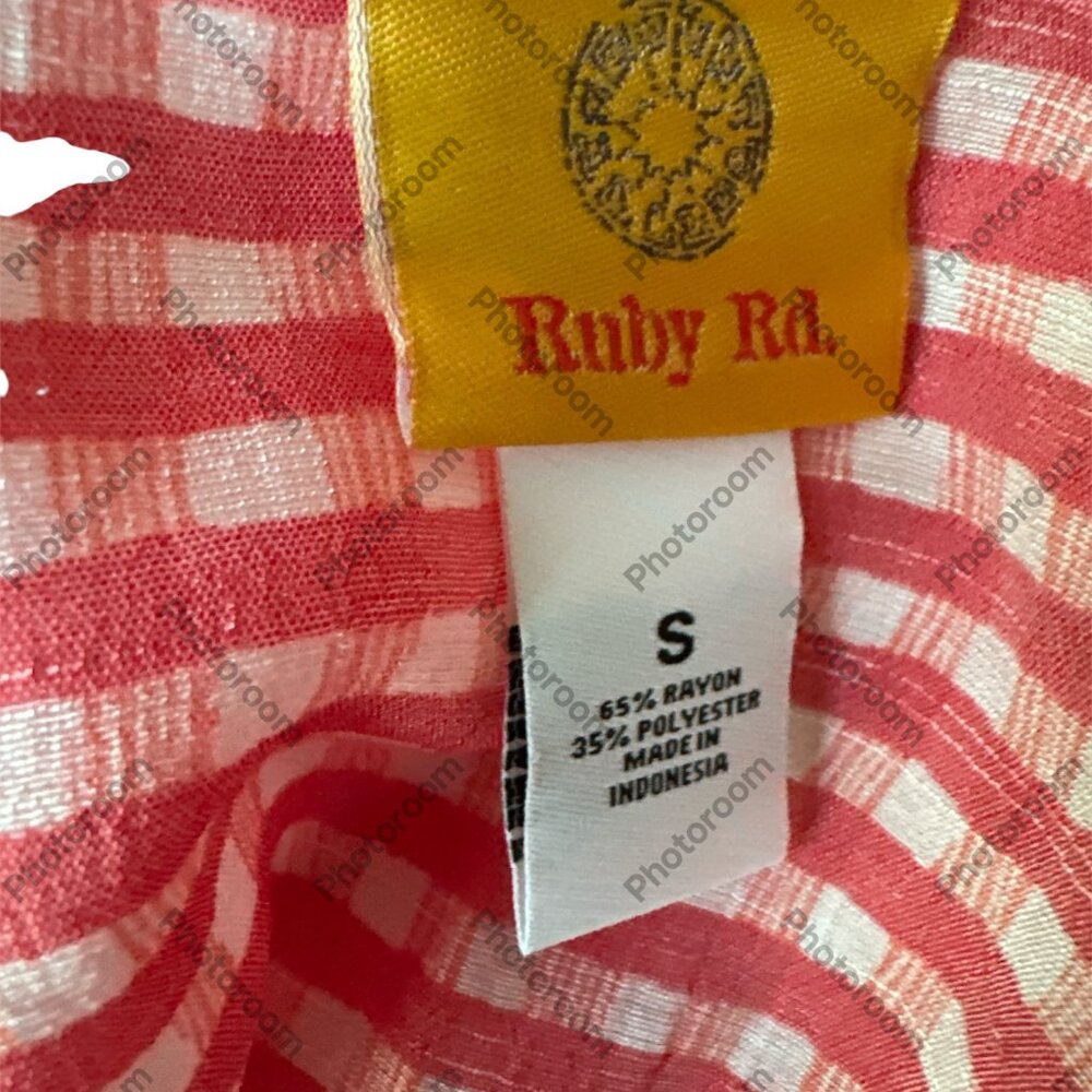 Bundle Only EUC RUBY RD. Checkered Pleated 3/4 Sleeve Roll Tab Blouse. - Picture 5 of 6